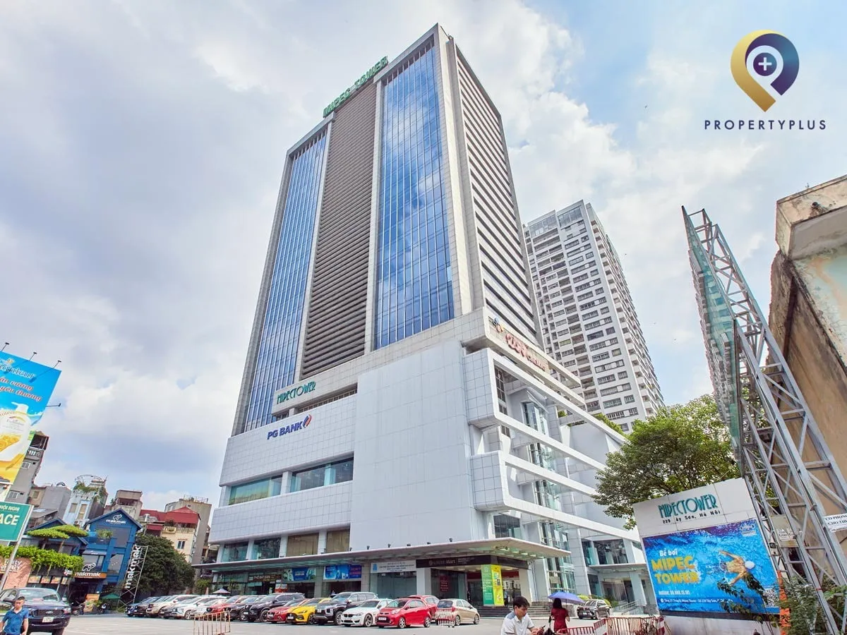 MIPEC Tower building exterior from street level in Hanoi.